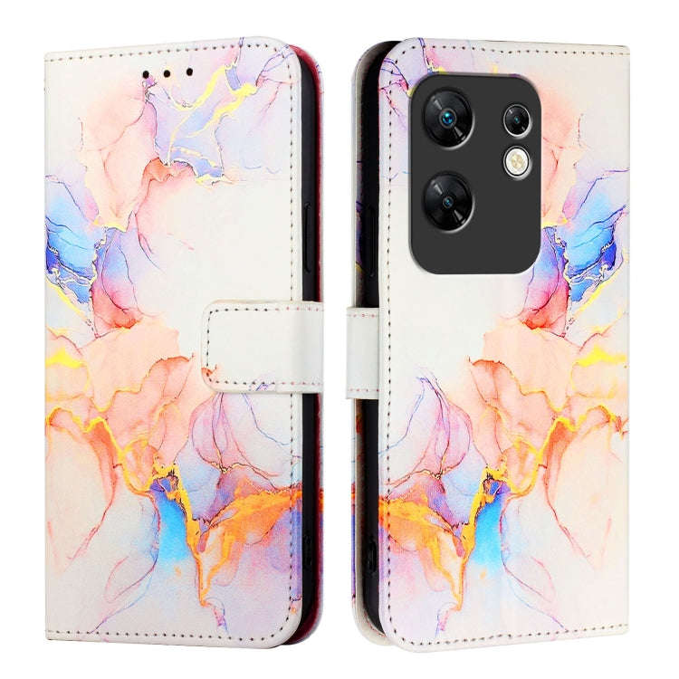 For Infinix Zero 30 4G PT003 Marble Pattern Flip Leather Phone Case(Galaxy Marble White)