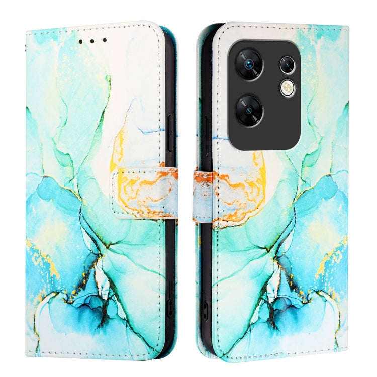 For Infinix Zero 30 4G PT003 Marble Pattern Flip Leather Phone Case(Green)