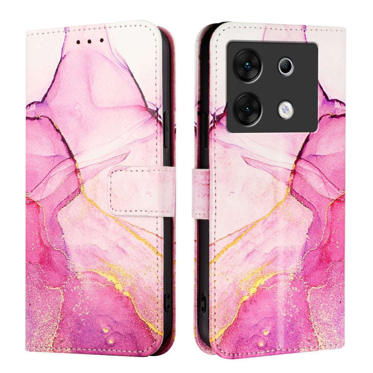For Infinix Zero 30 5G PT003 Marble Pattern Flip Leather Phone Case(Pink Purple Gold)