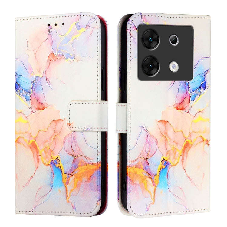 For Infinix Zero 30 5G PT003 Marble Pattern Flip Leather Phone Case(Galaxy Marble White)
