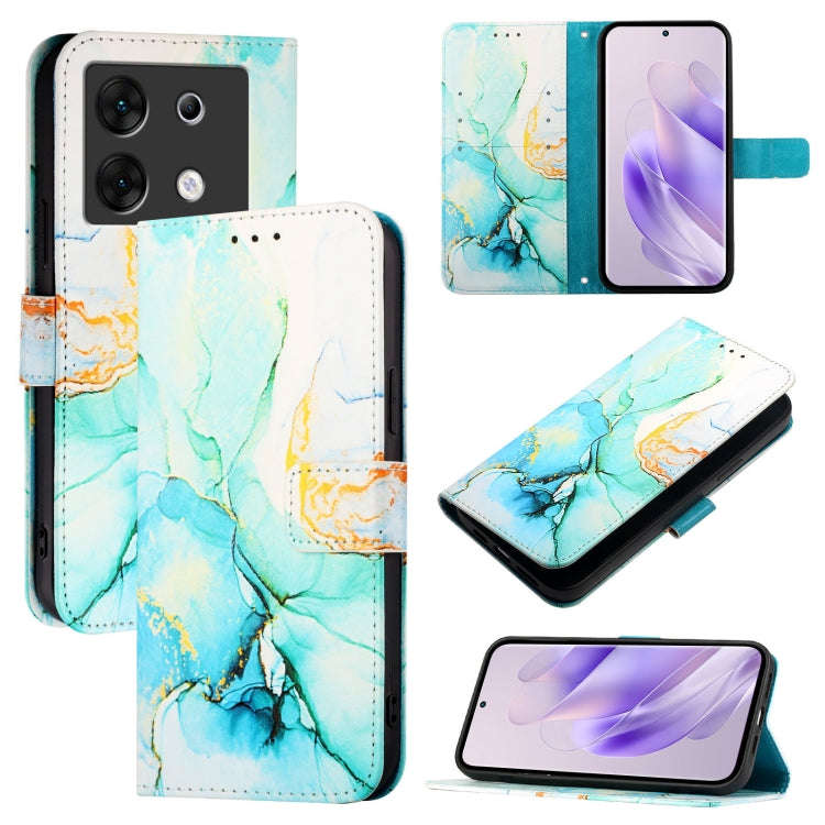 For Infinix Zero 30 5G PT003 Marble Pattern Flip Leather Phone Case(Green)