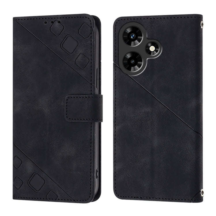 For Infinix Hot 30 4G Skin Feel Embossed Leather Phone Case(Black)