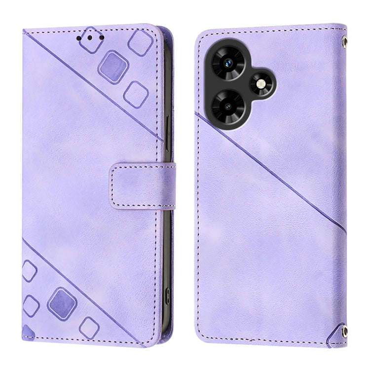 For Infinix Hot 30 4G Skin Feel Embossed Leather Phone Case(Light Purple)