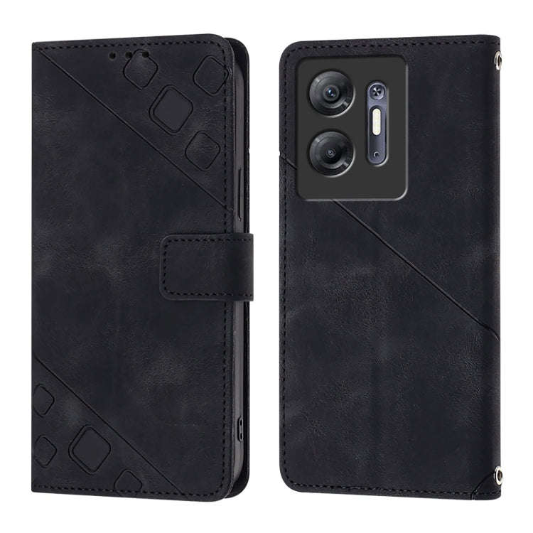For Infinix Hot 30 5G Skin Feel Embossed Leather Phone Case(Black)