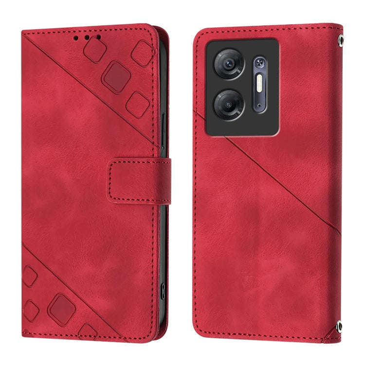 For Infinix Hot 30 5G Skin Feel Embossed Leather Phone Case(Red)