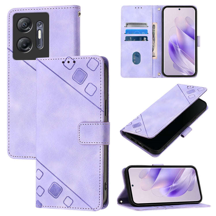 For Infinix Hot 30 5G Skin Feel Embossed Leather Phone Case(Light Purple)