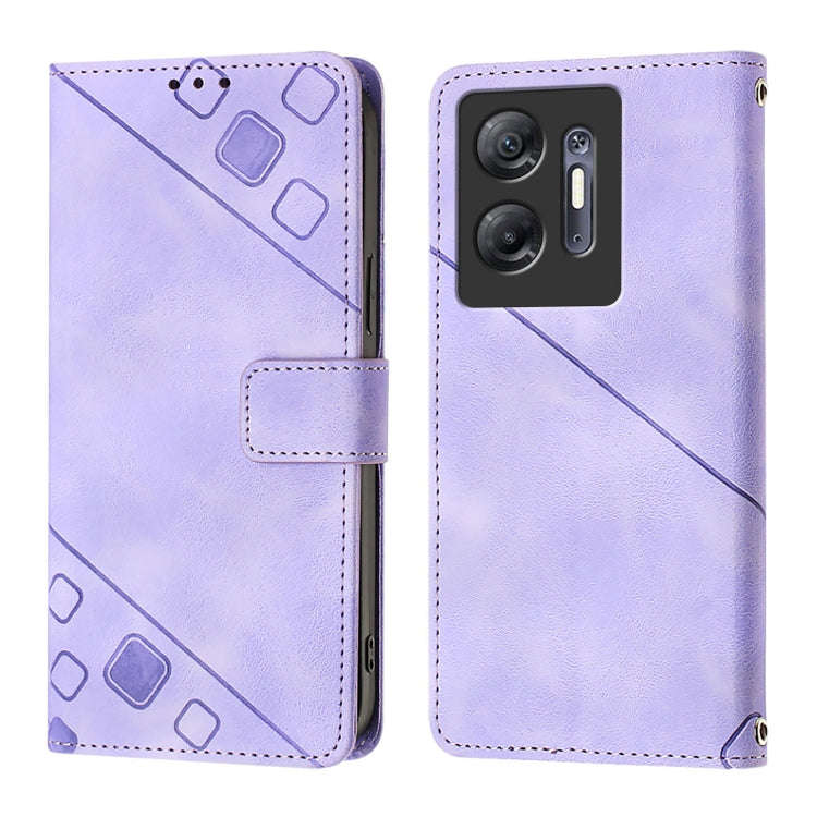 For Infinix Hot 30 5G Skin Feel Embossed Leather Phone Case(Light Purple)