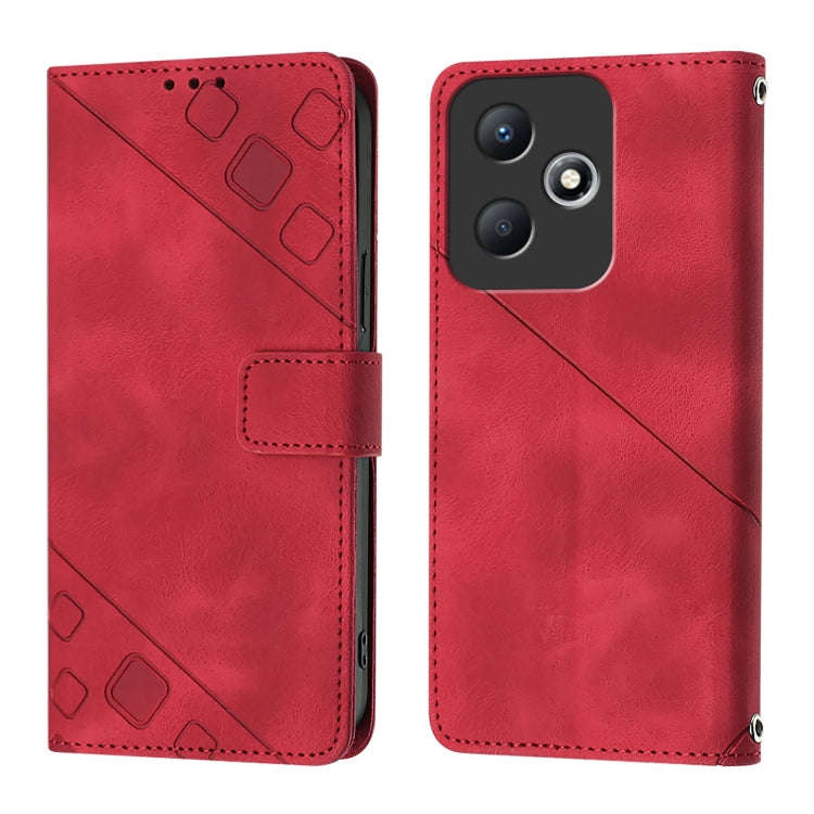 For Infinix Hot 30 Play / Hot 30 Play NFC Skin Feel Embossed Leather Phone Case(Red)