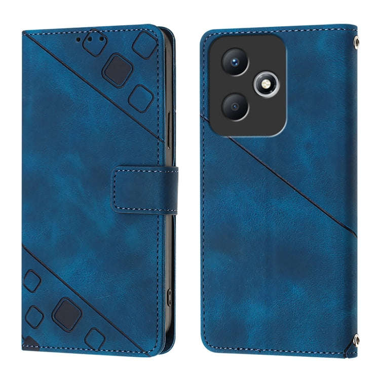 For Infinix Hot 30 Play / Hot 30 Play NFC Skin Feel Embossed Leather Phone Case(Blue)