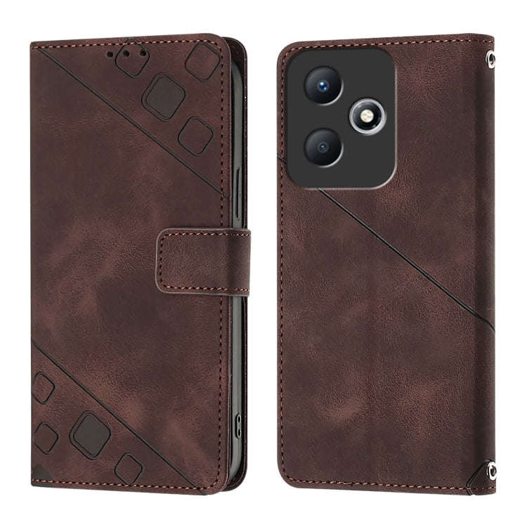 For Infinix Hot 30 Play / Hot 30 Play NFC Skin Feel Embossed Leather Phone Case(Brown)