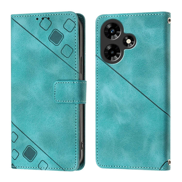 For Infinix Hot 30i Skin Feel Embossed Leather Phone Case(Green)