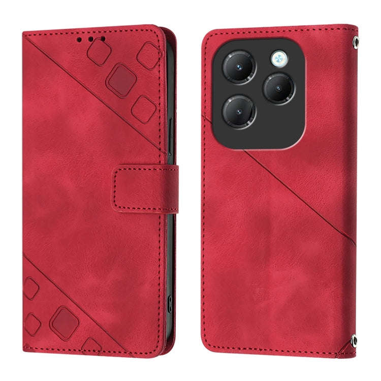 For Infinix Hot 40 / Hot 40 Pro Skin Feel Embossed Leather Phone Case(Red)