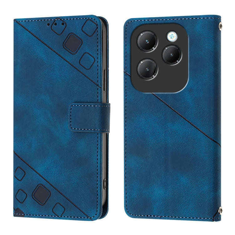 For Infinix Hot 40 / Hot 40 Pro Skin Feel Embossed Leather Phone Case(Blue)