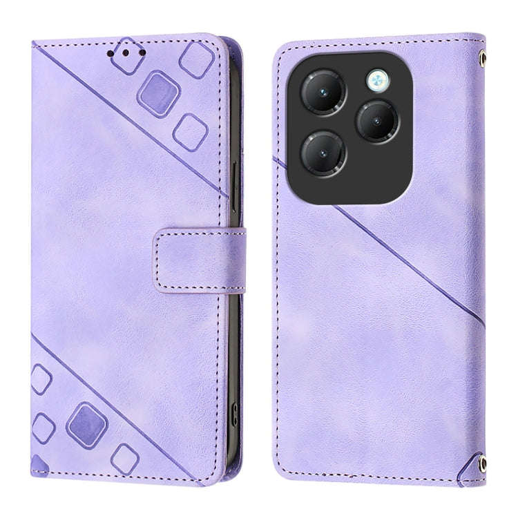 For Infinix Hot 40 / Hot 40 Pro Skin Feel Embossed Leather Phone Case(Light Purple)