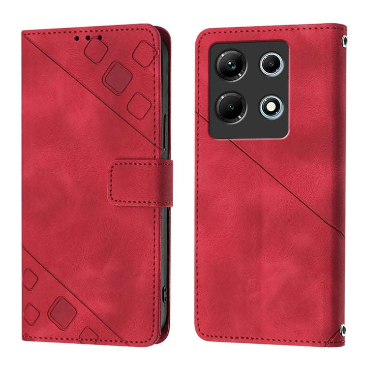 For Infinix Note 30 4G X6833B Skin Feel Embossed Leather Phone Case(Red)