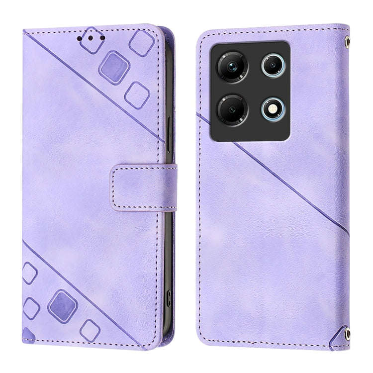 For Infinix Note 30 4G X6833B Skin Feel Embossed Leather Phone Case(Light Purple)