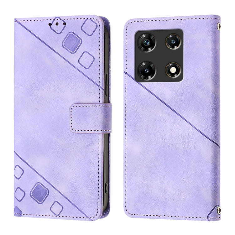 For Infinix Note 30 Pro / Note 30 5G Skin Feel Embossed Leather Phone Case(Light Purple)