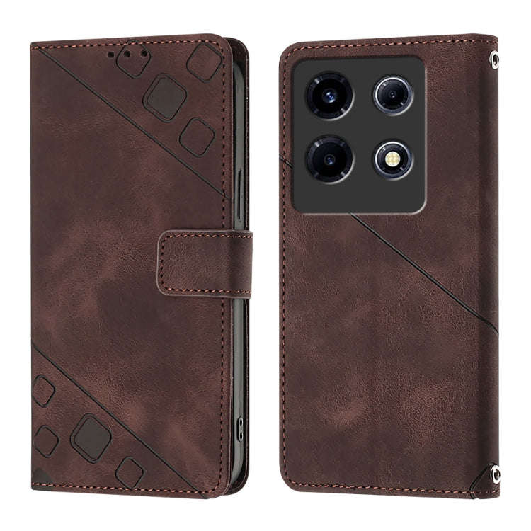 For Infinix Note 30 VIP Skin Feel Embossed Leather Phone Case(Brown)
