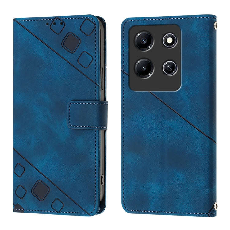 For Infinix Note 30i Skin Feel Embossed Leather Phone Case(Blue)