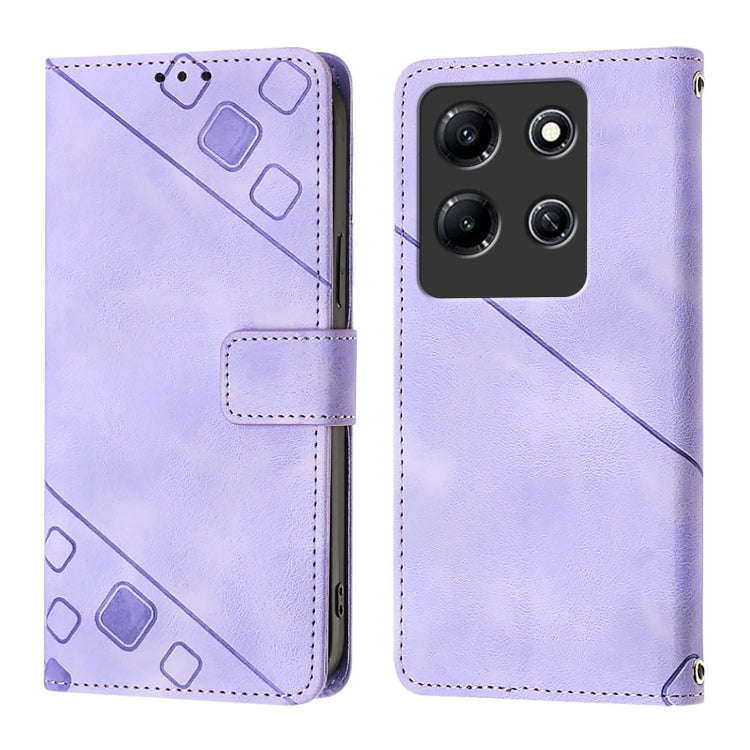 For Infinix Note 30i Skin Feel Embossed Leather Phone Case(Light Purple)