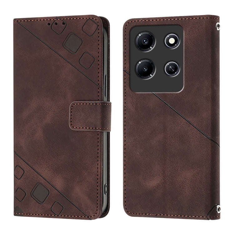 For Infinix Note 30i Skin Feel Embossed Leather Phone Case(Brown)
