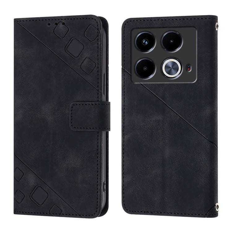 For Infinix Note 40 Skin Feel Embossed Leather Phone Case(Black)
