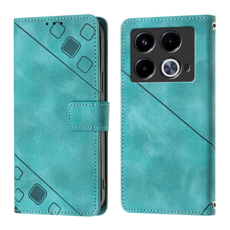 For Infinix Note 40 Skin Feel Embossed Leather Phone Case(Green)
