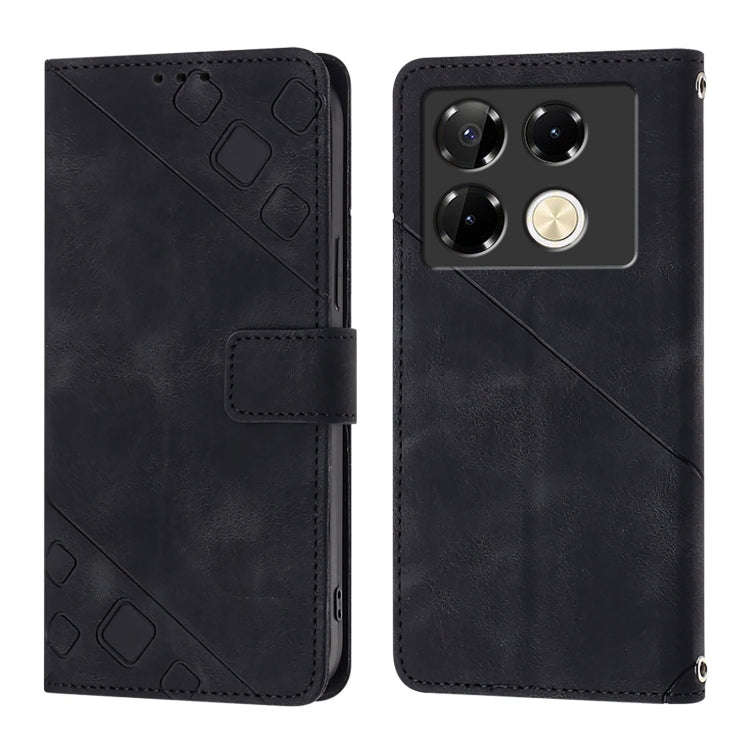 For Infinix Note 40 Pro 4G Skin Feel Embossed Leather Phone Case(Black)