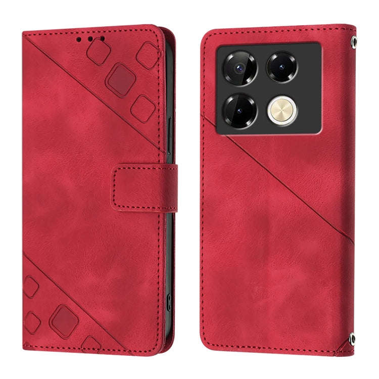 For Infinix Note 40 Pro 5G Skin Feel Embossed Leather Phone Case(Red)