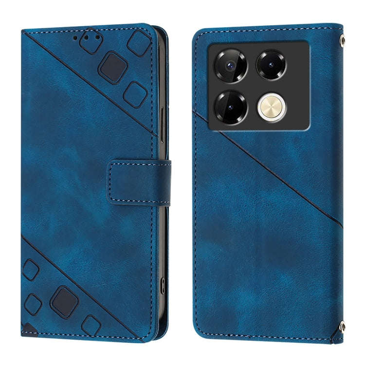 For Infinix Note 40 Pro 5G Skin Feel Embossed Leather Phone Case(Blue)