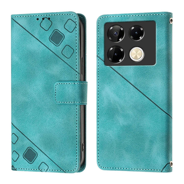 For Infinix Note 40 Pro 5G Skin Feel Embossed Leather Phone Case(Green)