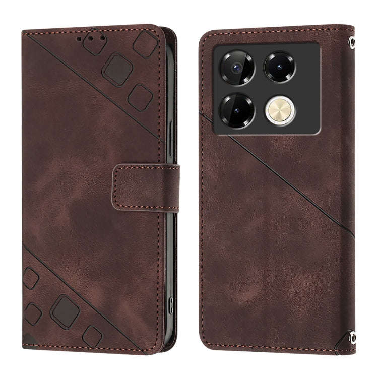 For Infinix Note 40 Pro 5G Skin Feel Embossed Leather Phone Case(Brown)