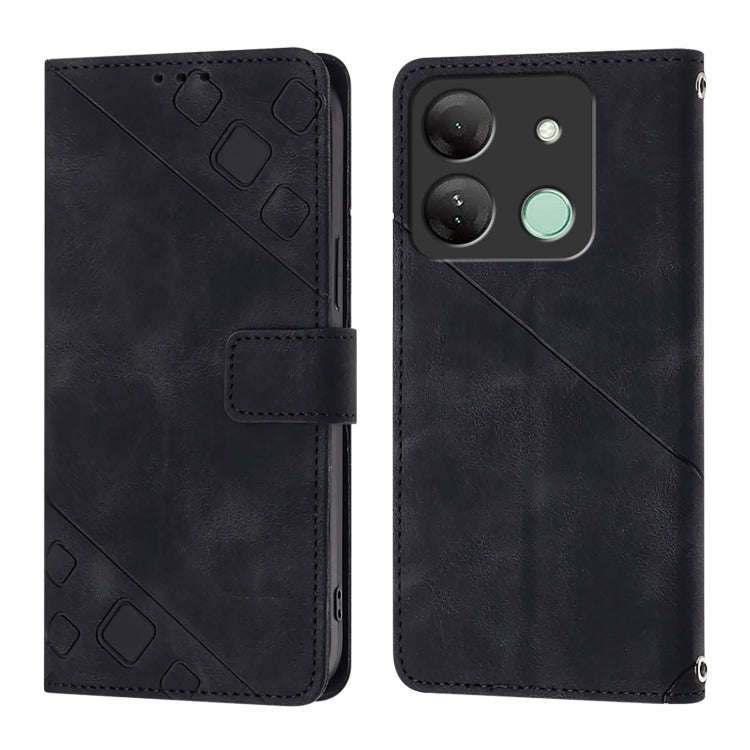 For Infinix Smart 7 India / 7 HD / 7 Plus Skin Feel Embossed Leather Phone Case(Black)