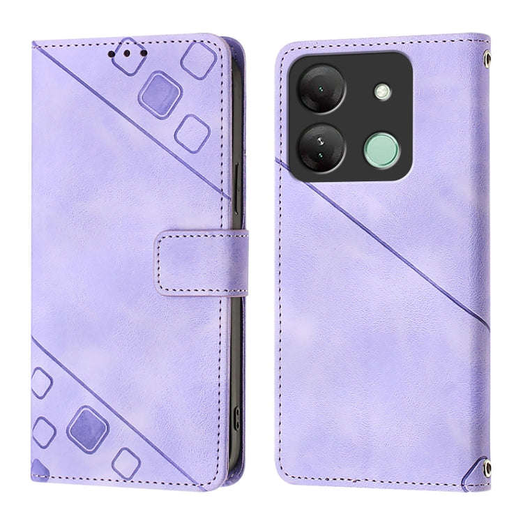 For Infinix Smart 7 India / 7 HD / 7 Plus Skin Feel Embossed Leather Phone Case(Light Purple)