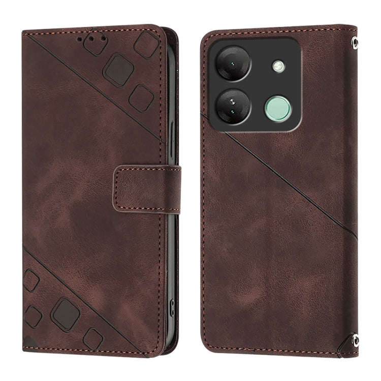 For Infinix Smart 7 India / 7 HD / 7 Plus Skin Feel Embossed Leather Phone Case(Brown)
