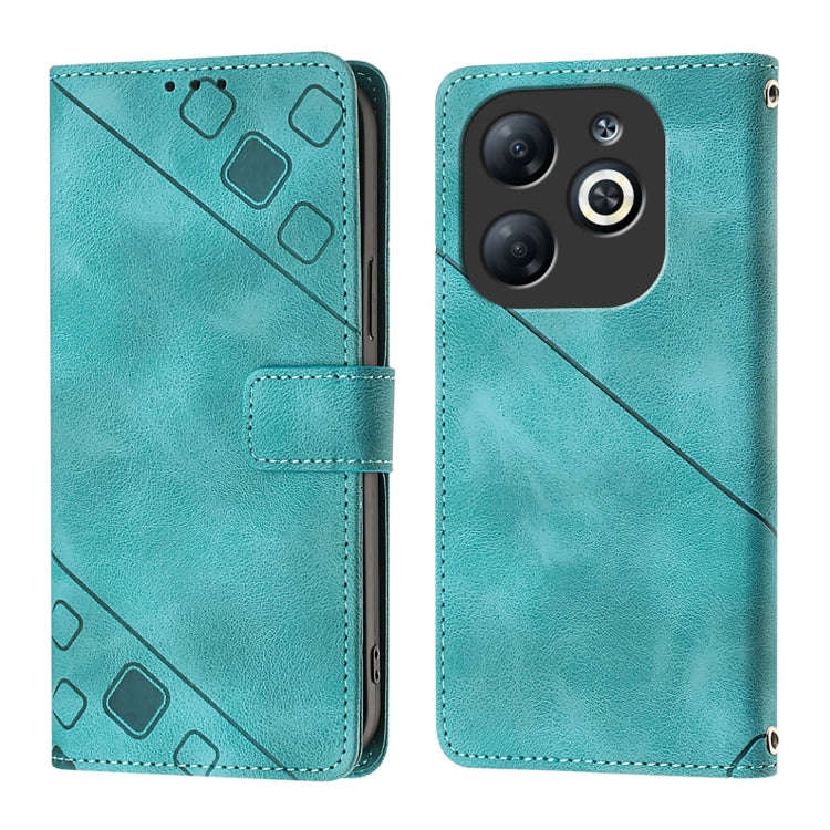 For Infinix Smart 8 Skin Feel Embossed Leather Phone Case(Green)