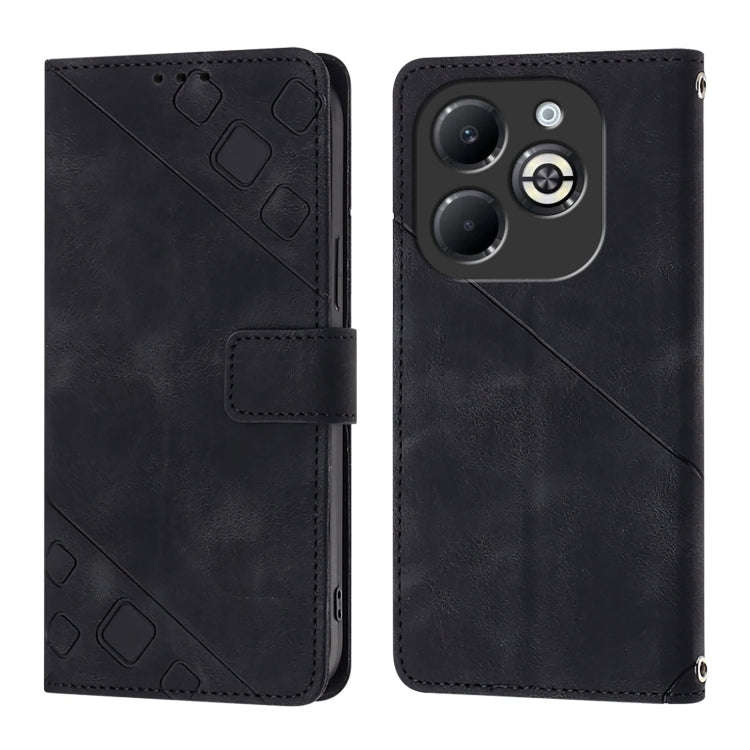 For Infinix Smart 8 Plus / Smart 8 Pro Skin Feel Embossed Leather Phone Case(Black)