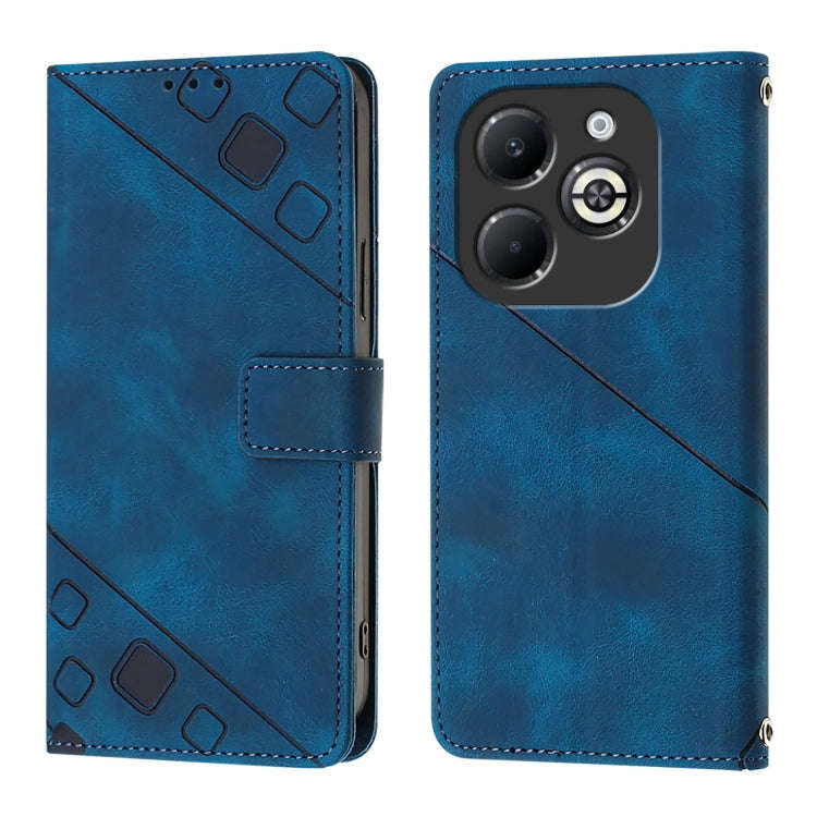 For Infinix Smart 8 Plus / Smart 8 Pro Skin Feel Embossed Leather Phone Case(Blue)