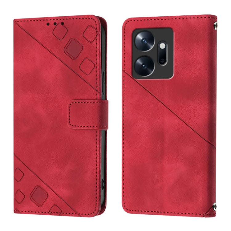 For Infinix Zero 20 Skin Feel Embossed Leather Phone Case(Red)