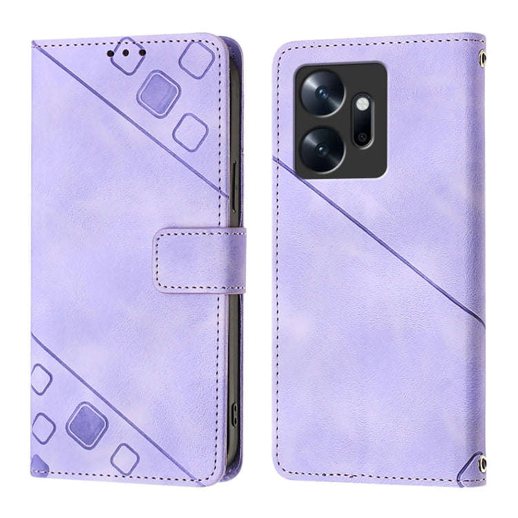 For Infinix Zero 20 Skin Feel Embossed Leather Phone Case(Light Purple)