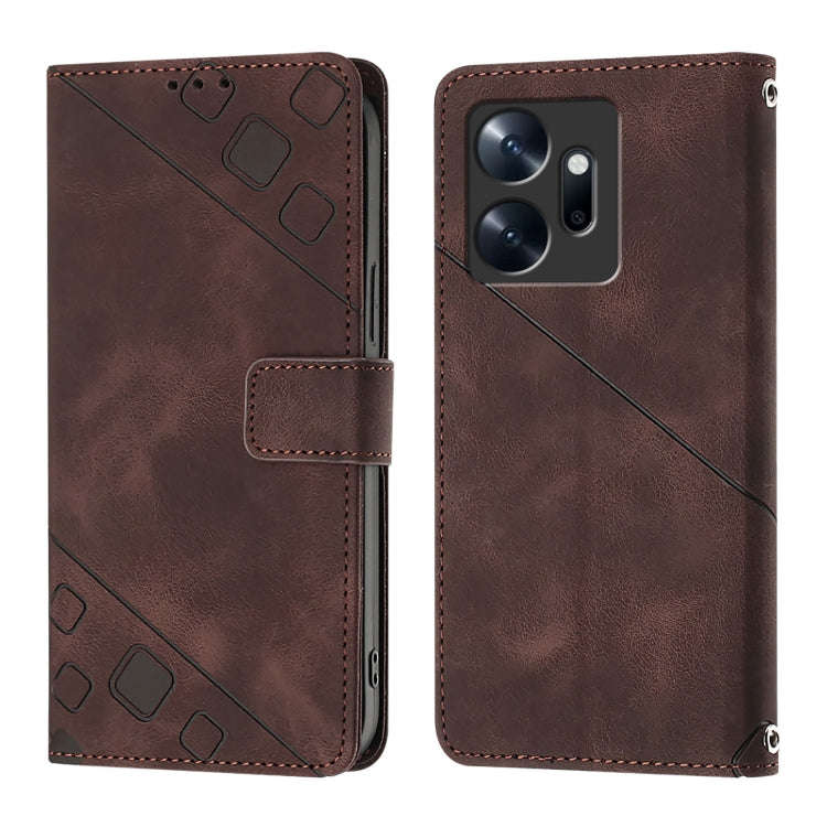 For Infinix Zero 20 Skin Feel Embossed Leather Phone Case(Brown)