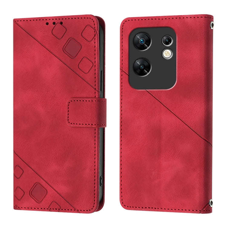 For Infinix Zero 30 4G Skin Feel Embossed Leather Phone Case(Red)