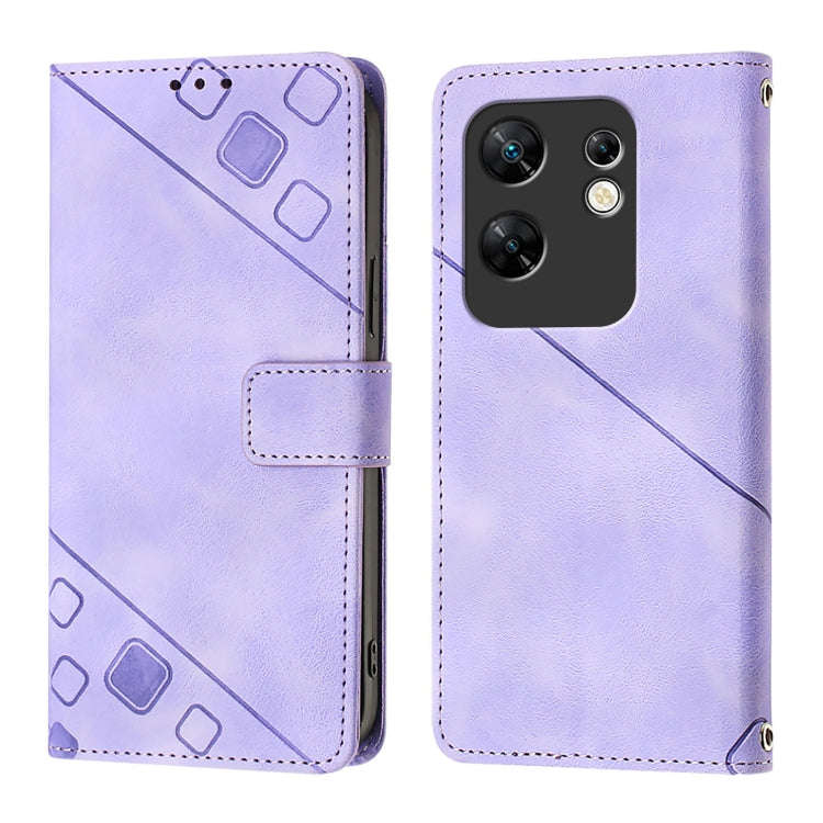 For Infinix Zero 30 4G Skin Feel Embossed Leather Phone Case(Light Purple)