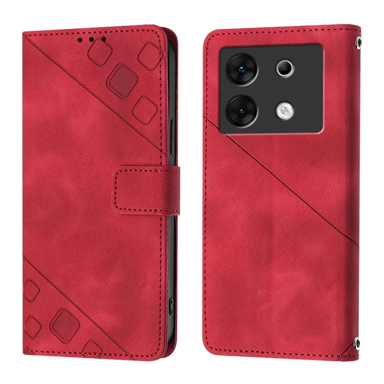 For Infinix Zero 30 5G Skin Feel Embossed Leather Phone Case(Red)