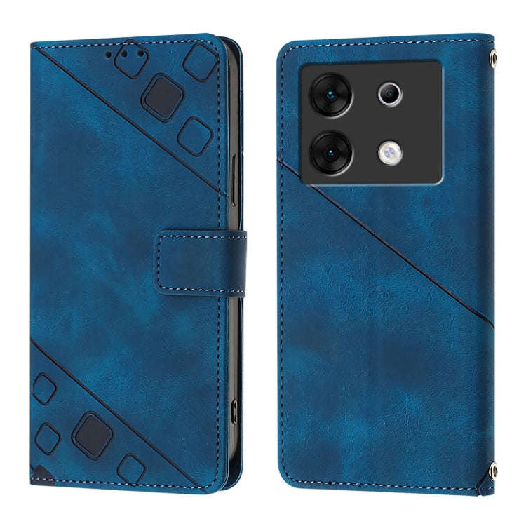 For Infinix Zero 30 5G Skin Feel Embossed Leather Phone Case(Blue)
