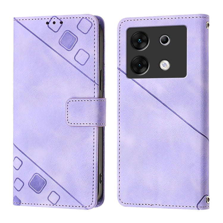 For Infinix Zero 30 5G Skin Feel Embossed Leather Phone Case(Light Purple)