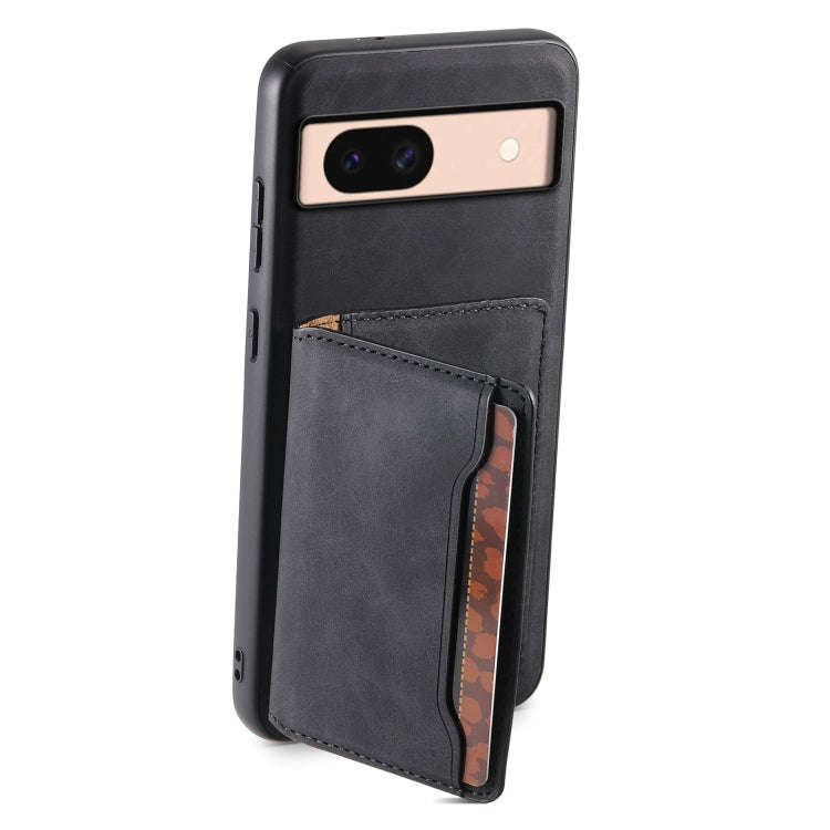 For Google Pixel 8a Denior D13 Retro Texture Leather MagSafe Card Bag Phone Case(Black)