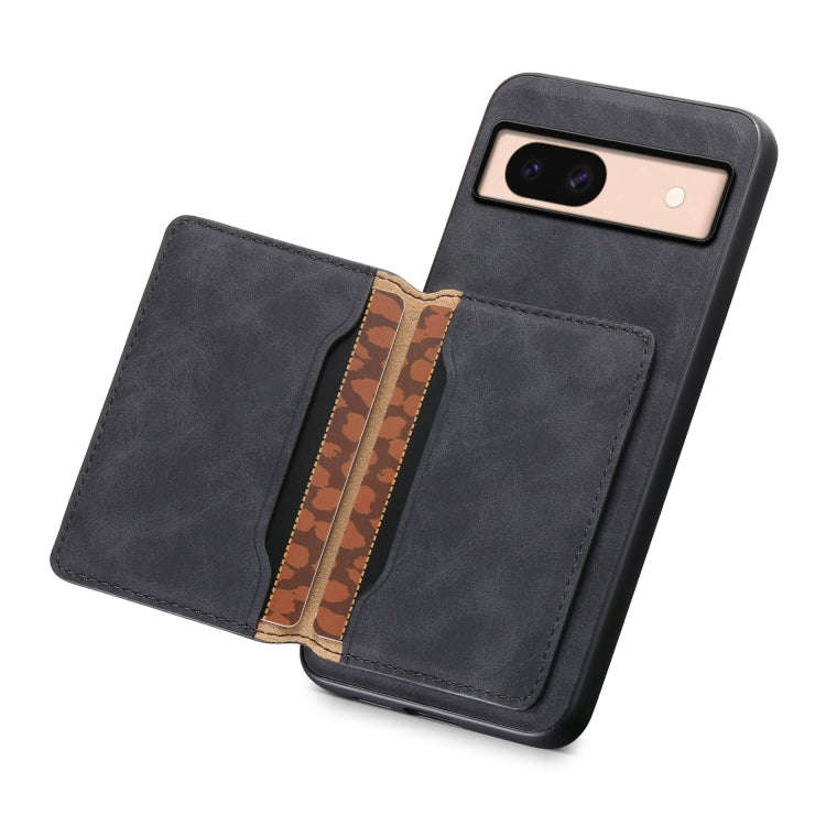For Google Pixel 8a Denior D13 Retro Texture Leather MagSafe Card Bag Phone Case(Black)