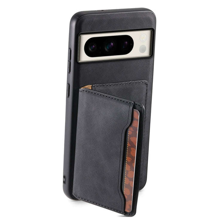 For Google Pixel 8 Pro Denior D13 Retro Texture Leather MagSafe Card Bag Phone Case(Black)