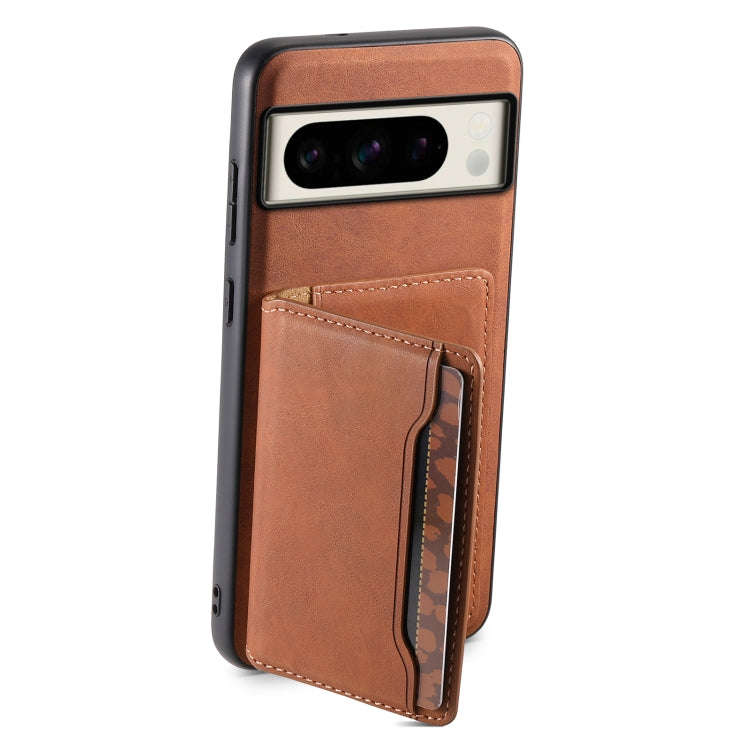 For Google Pixel 8 Pro Denior D13 Retro Texture Leather MagSafe Card Bag Phone Case(Brown)